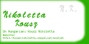 nikoletta kousz business card